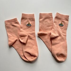 2 for $25 2 X Vivienne Westwood Peach Crew Socks